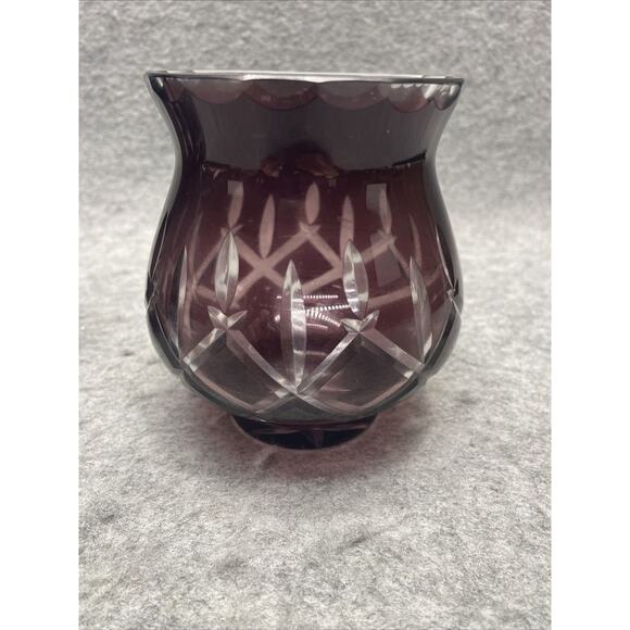 Lady Anne Amethyst GORHAM CRYSTAL Set of 2 Cut to Clear Votive Candle Holders - Picture 9 of 10